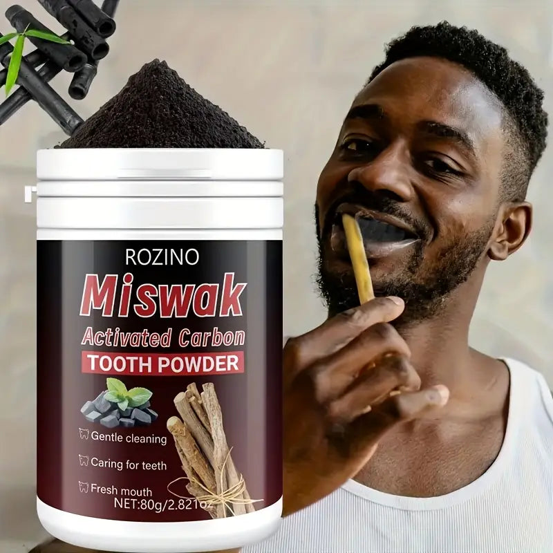 مسحوق أسنان المسواك والكربون النشط