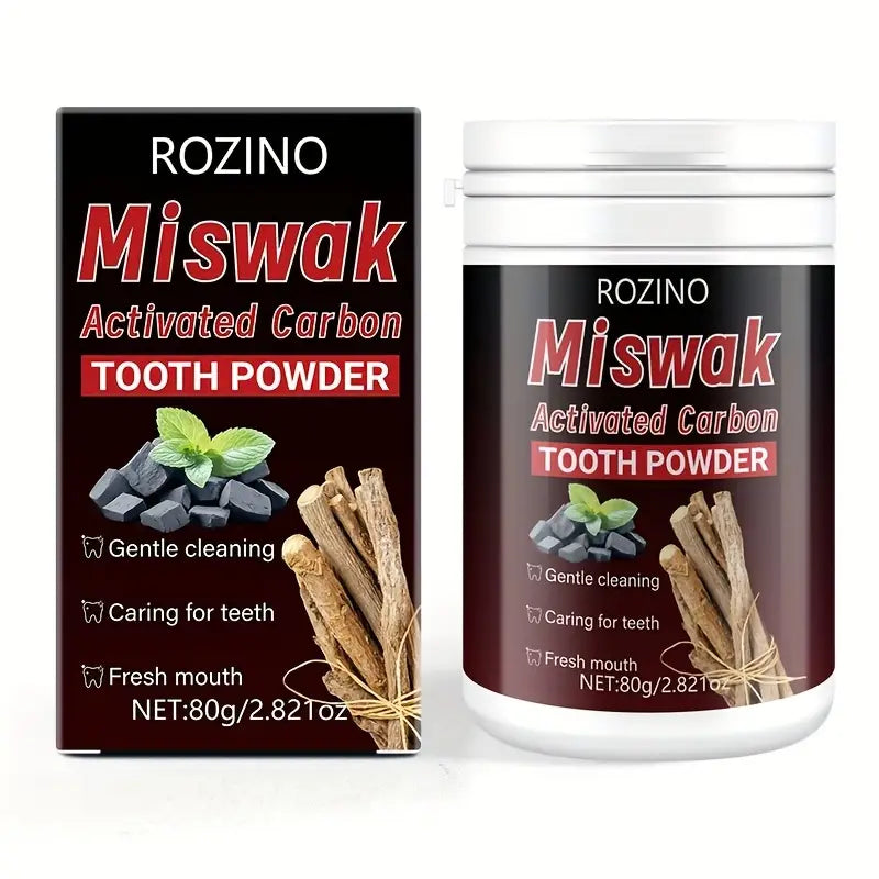مسحوق أسنان المسواك والكربون النشط