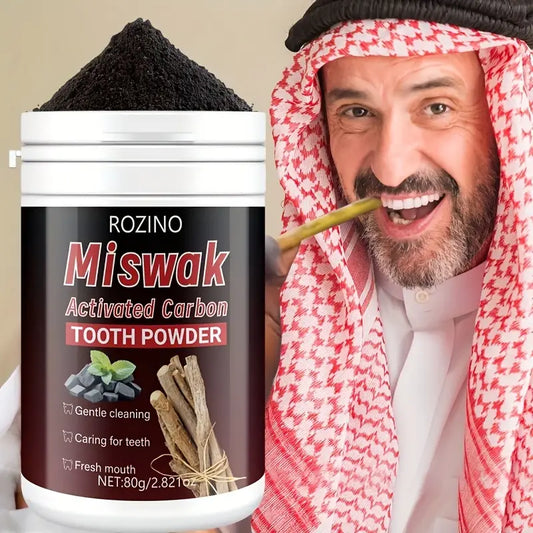 مسحوق أسنان المسواك والكربون النشط